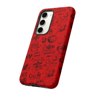 Cute Samsung Phone Case | Aesthetic Samsung Phone Case | Galaxy S23, S22, S21, S20 | Red Black Coffee, Protective Phone Case