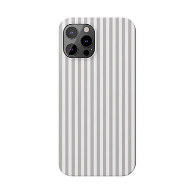 Slim Light Grey Striped Cute Phone Case for Iphone 16 - | iPhone 15 Pro Max Case | iPhone 14 Case Iphone 13 12 11 10 9 8 7 Gift for Her - Studio40ParkLane