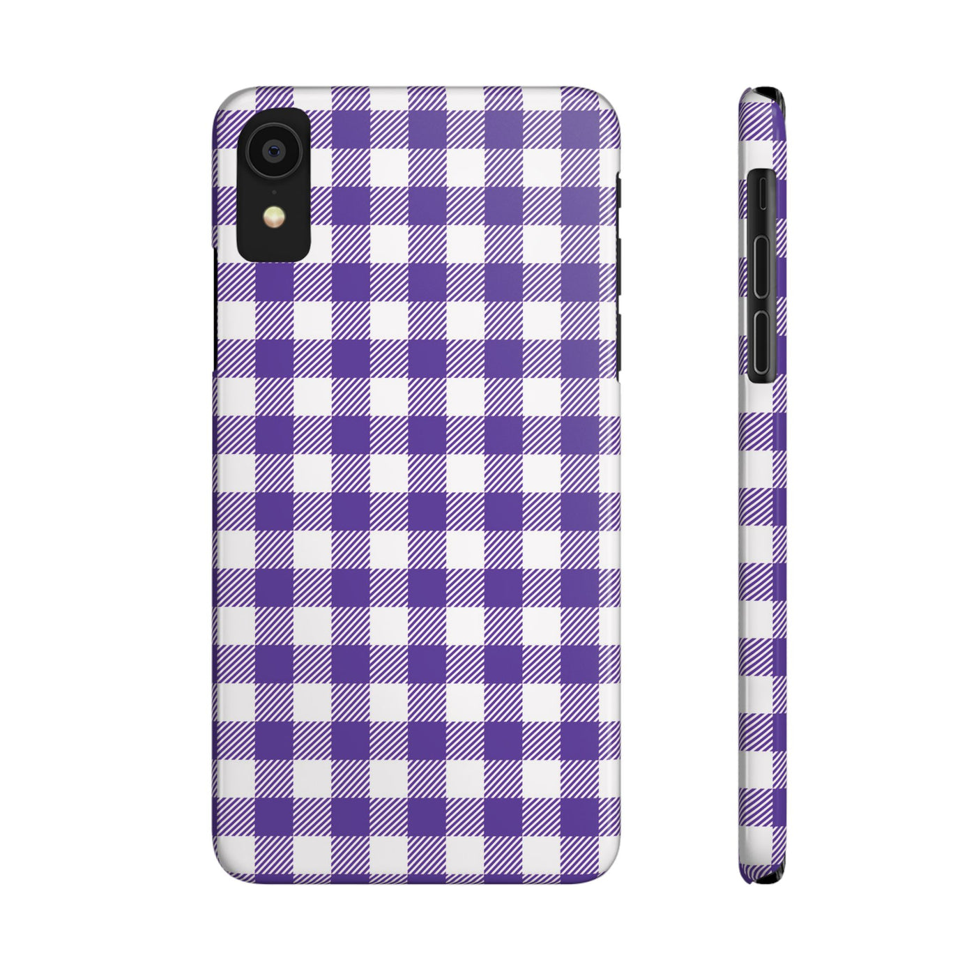 Slim Purple Gingham Gift for Her Cute Phone Cases for Iphone 16 Pro Max | iPhone 15 Case | iPhone 15 Pro Max Case, Iphone 14, 13, 12, 11, 10, 8, 7