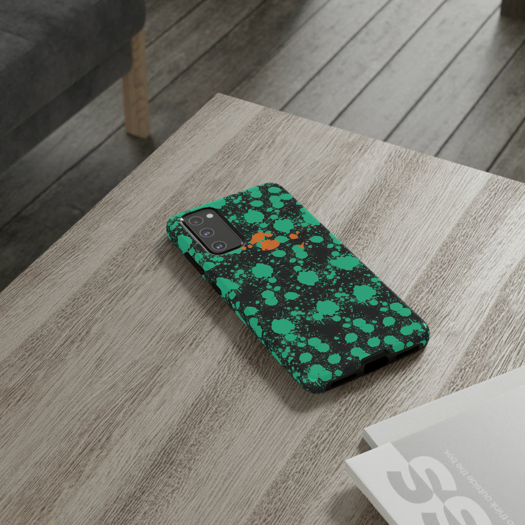 Cute Samsung Phone Case | Aesthetic Samsung Phone Case | Paint Splash Green Orange | Galaxy S23, S22, S21, S20 | Luxury Double Layer | Cool - Studio40ParkLane