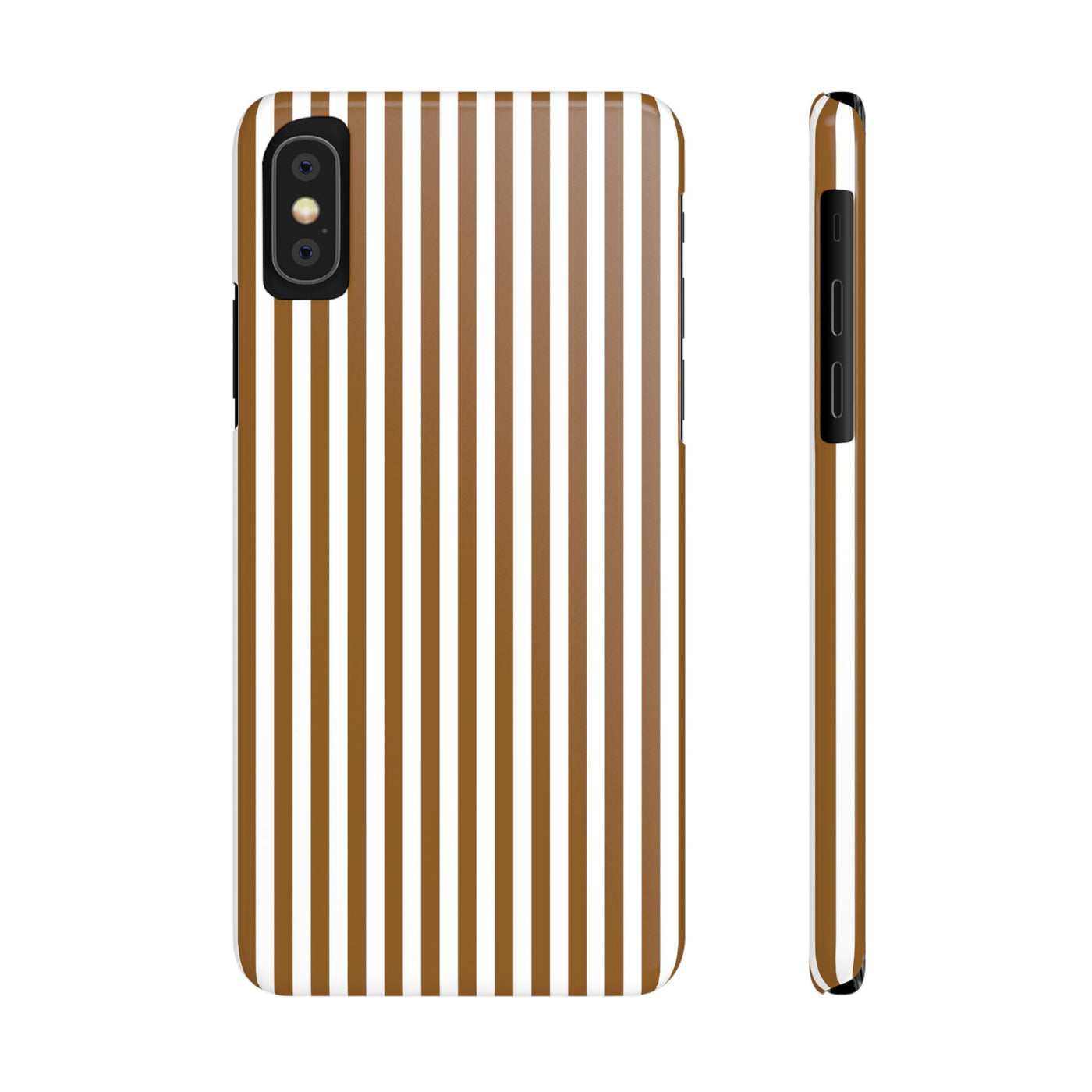 Slim Mocca Brown Striped Cute Phone Case for Iphone 16 - | iPhone 15 Pro Max Case | iPhone 14 Case Iphone 13 12 11 10 9 8 7 XS X Gift for Her - Studio40ParkLane