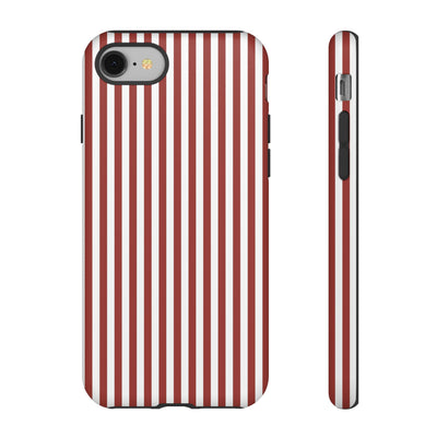 Tough Premium Red Stripes Phone Case Gift for Her - For Apple iPhone 16 Pro Max 16e iPhone 15 Pro iPhone Iphone 14 Plus 13 Pro 12 SE XR - Studio40ParkLane