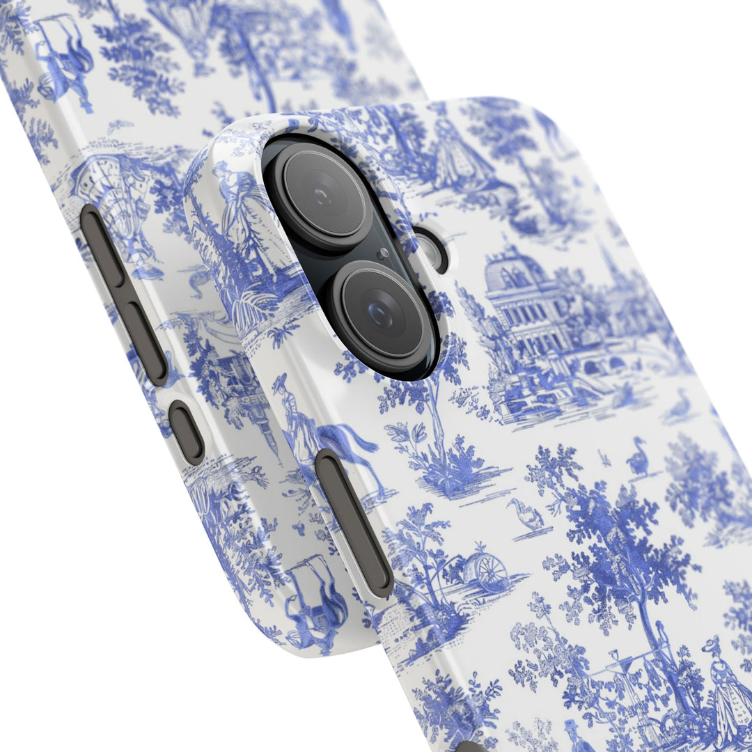 Slim Blue Vintage French Toile Cute Phone Cases for Iphone 16 Pro Max | iPhone 15 Case | iPhone 15 Pro Max Case, Iphone 14, Iphone 14 Pro Max, Iphone 13 12 11 8 7 - Studio40ParkLane