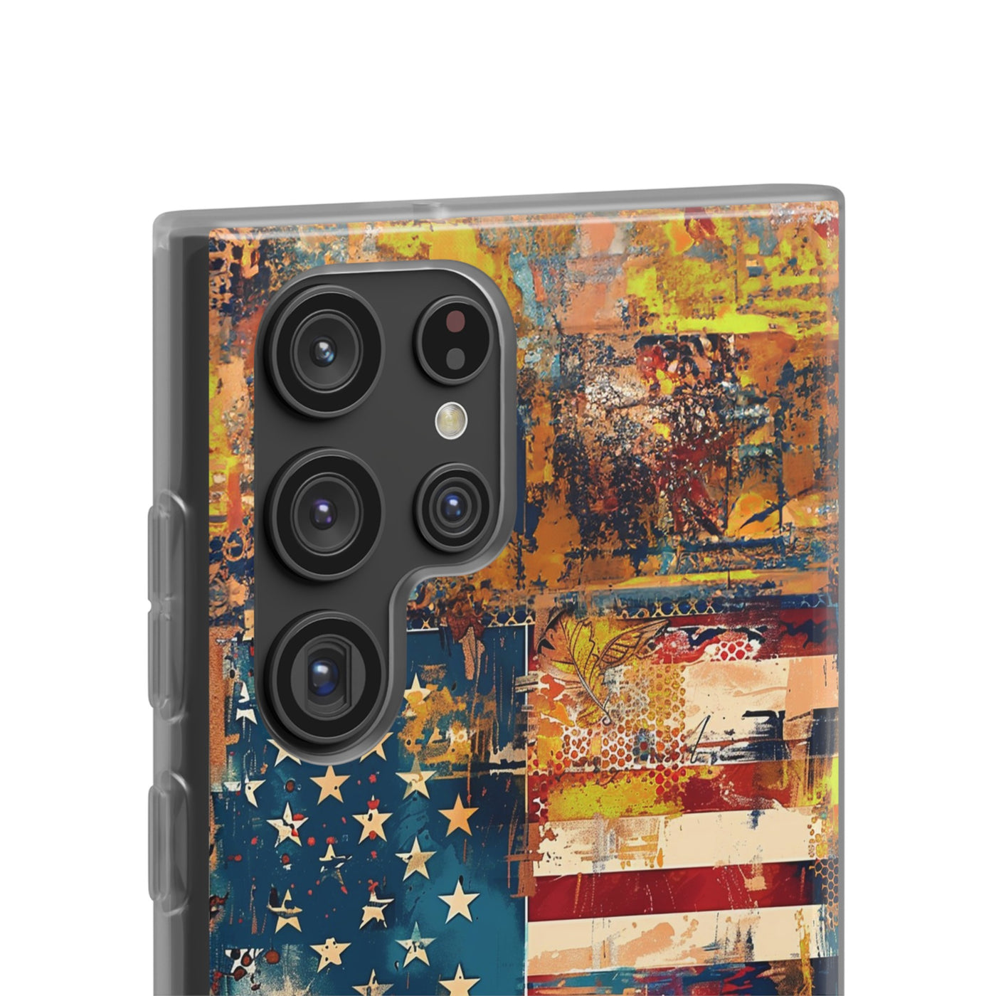 Cute Flexi Phone Cases, US Flag Abstract, Compatible with Samsung Galaxy S23, Samsung S22, Samsung S21, Samsung S20, Galaxy S20 Ultra