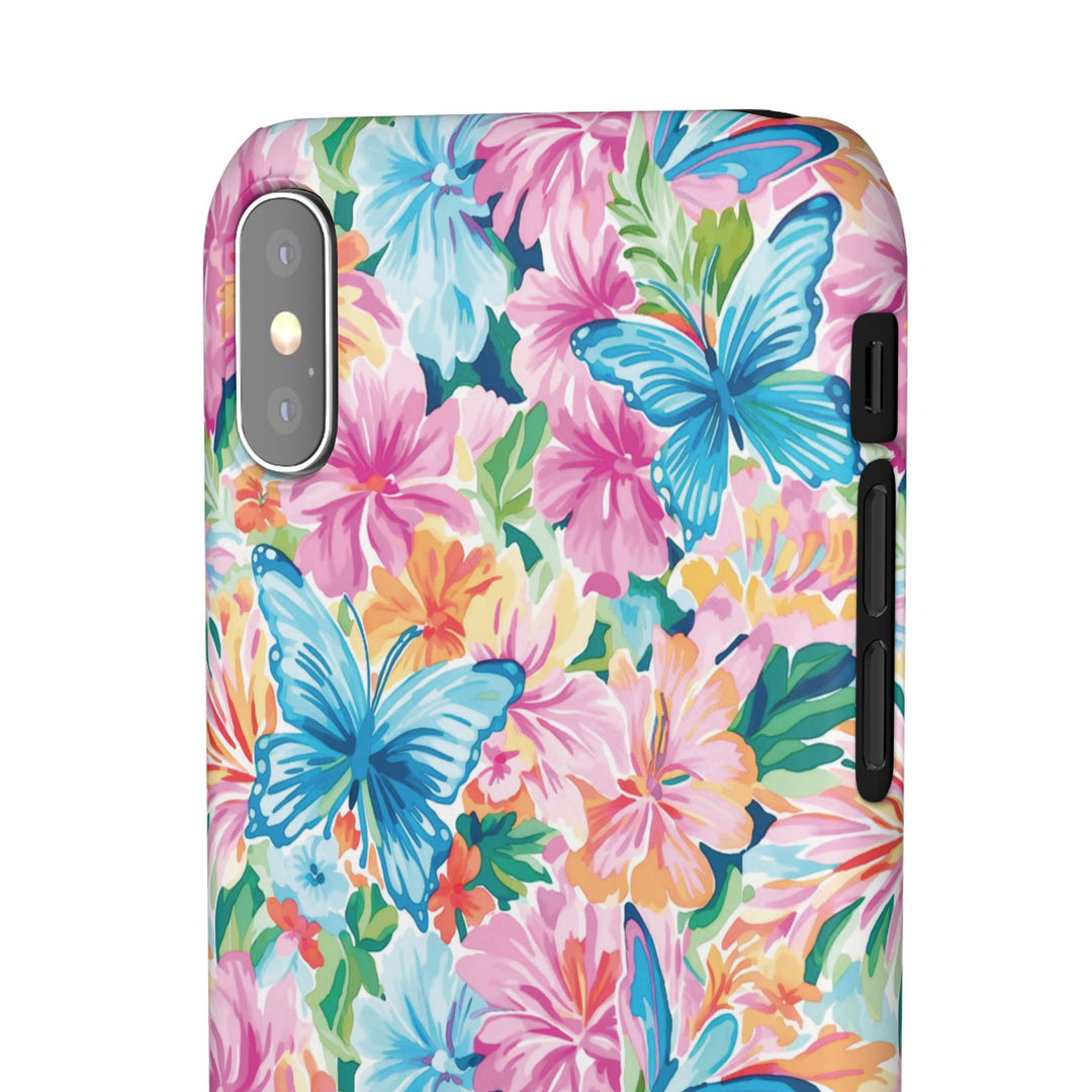 Sleek Snap Butterflies Flowers Cute Phone Case for iPhone 16 15 14 13 12 11 X Xs Max Xr Pro Plus Samsung Galaxy S24 S23 S22 S21 S20 Ultra