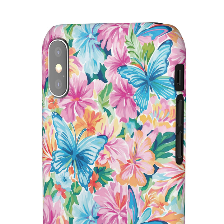 Sleek Snap Butterflies Flowers Cute Phone Case for iPhone 16 15 14 13 12 11 X Xs Max Xr Pro Plus Samsung Galaxy S24 S23 S22 S21 S20 Ultra