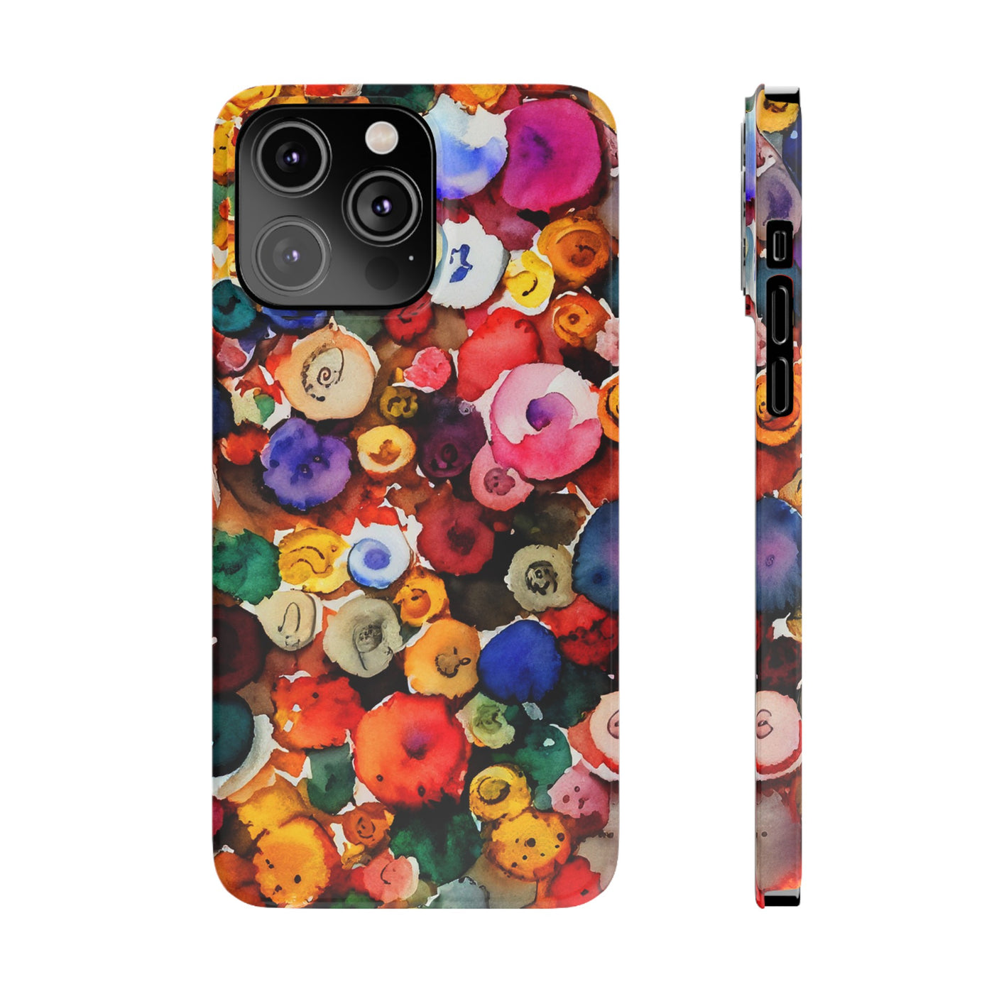 Slim Cute Phone Cases for Iphone  | iPhone 15 Case | iPhone 15 Pro Max Case, Iphone 14, Iphone 14 Pro Max, Iphone 13, Colorful Buttons Abstract