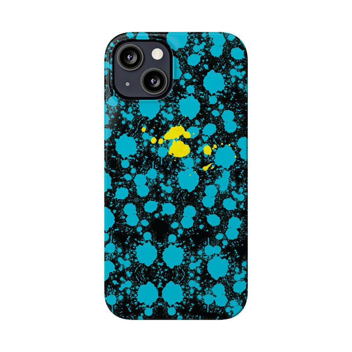 Slim Cute Phone Cases for Iphone - | iPhone 15 Case | iPhone 15 Pro Max Case, Iphone 14 Case, Iphone 14 Pro Max, Iphone 13, Paint Splash Blue Yellow - Studio40ParkLane