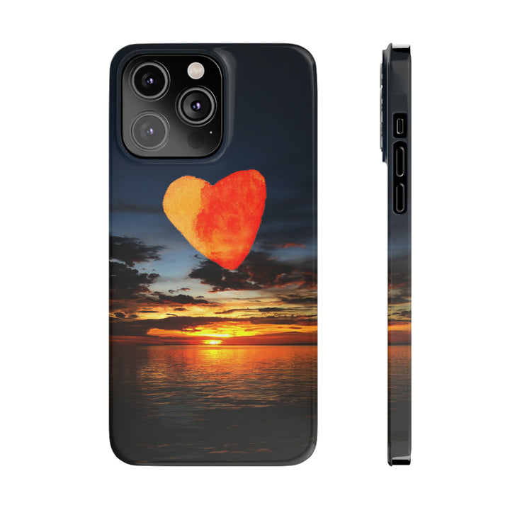 Slim Cute Phone Cases for Iphone - | iPhone 15 Case | iPhone 15 Pro Max Case, Iphone 14 Case, Iphone 14 Pro Max, Iphone 13, Rising Heart Sunset - Studio40ParkLane