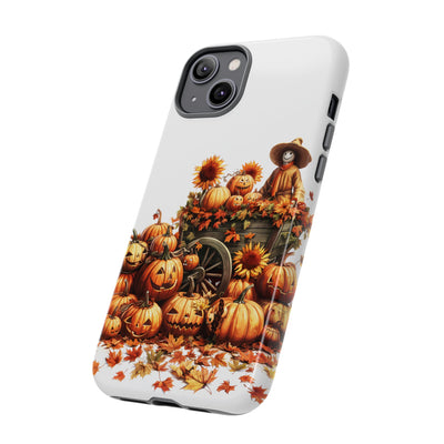 Impact Resistant, Fall Leaves Scarecrow, Cute Phone Cases for Samsung S24, S23, S22, S21, IPhone 15 pro Iphone 14 pro Iphone 13 IPhone 12 Iphone 11