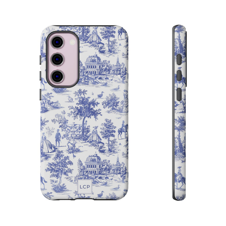 Personalized Custom French Toile Tough Cute Phone Case For Apple iPhone 18, 17, 16, 15 14, Pro Max, Samsung Galaxy S26, S25, S24 Plus Ultra