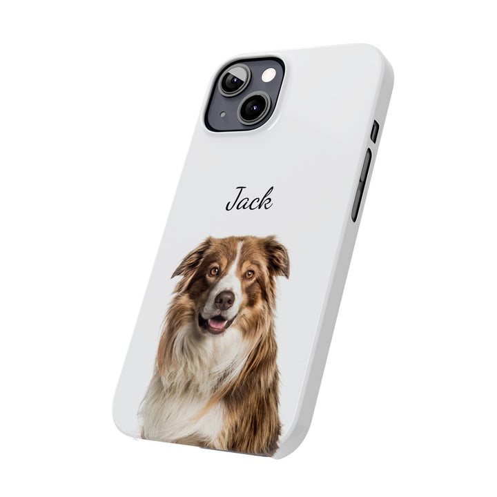 Slim Custom Personalized Pet Phone Cases Dog Phone Cases Cat Phone Cases for Iphone 16, 15, 14, 13, 12, 11, 8, 7 Custom Name Personalized Phone Case - Studio40ParkLane
