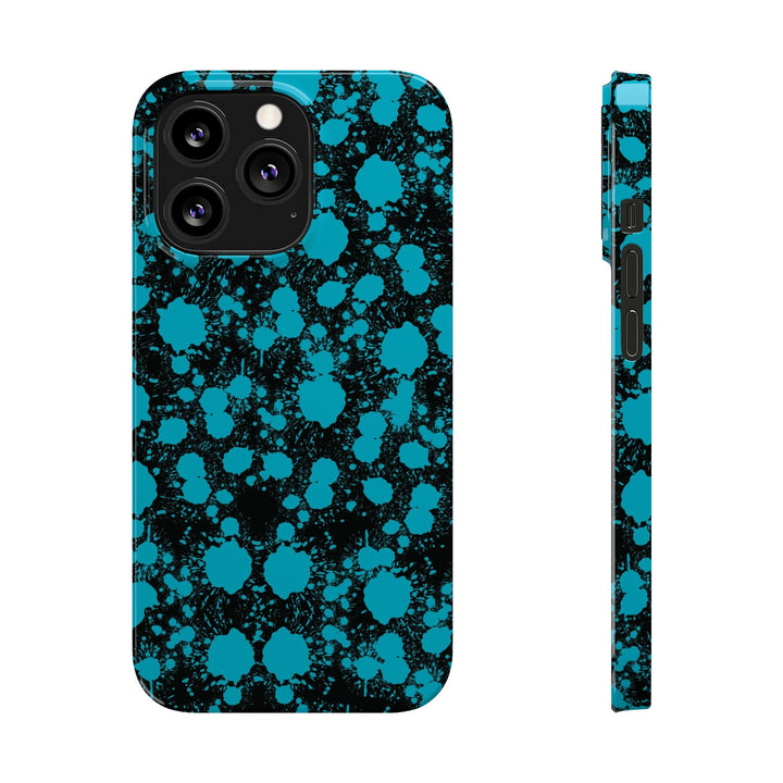 Slim Cute Phone Cases for Iphone - | iPhone 15 Case | iPhone 15 Pro Max Case, Iphone 14 Case, Iphone 14 Pro Max, Iphone 13, Blue Paint Blots Splash - Studio40ParkLane