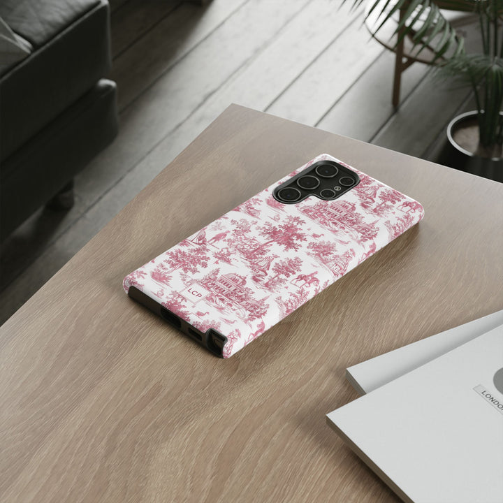 Personalized Custom French Toile Tough Cute Phone Case For Apple iPhone 18, 17, 16, 15 14, Pro Max, Samsung Galaxy S26, S25, S24 Plus Ultra