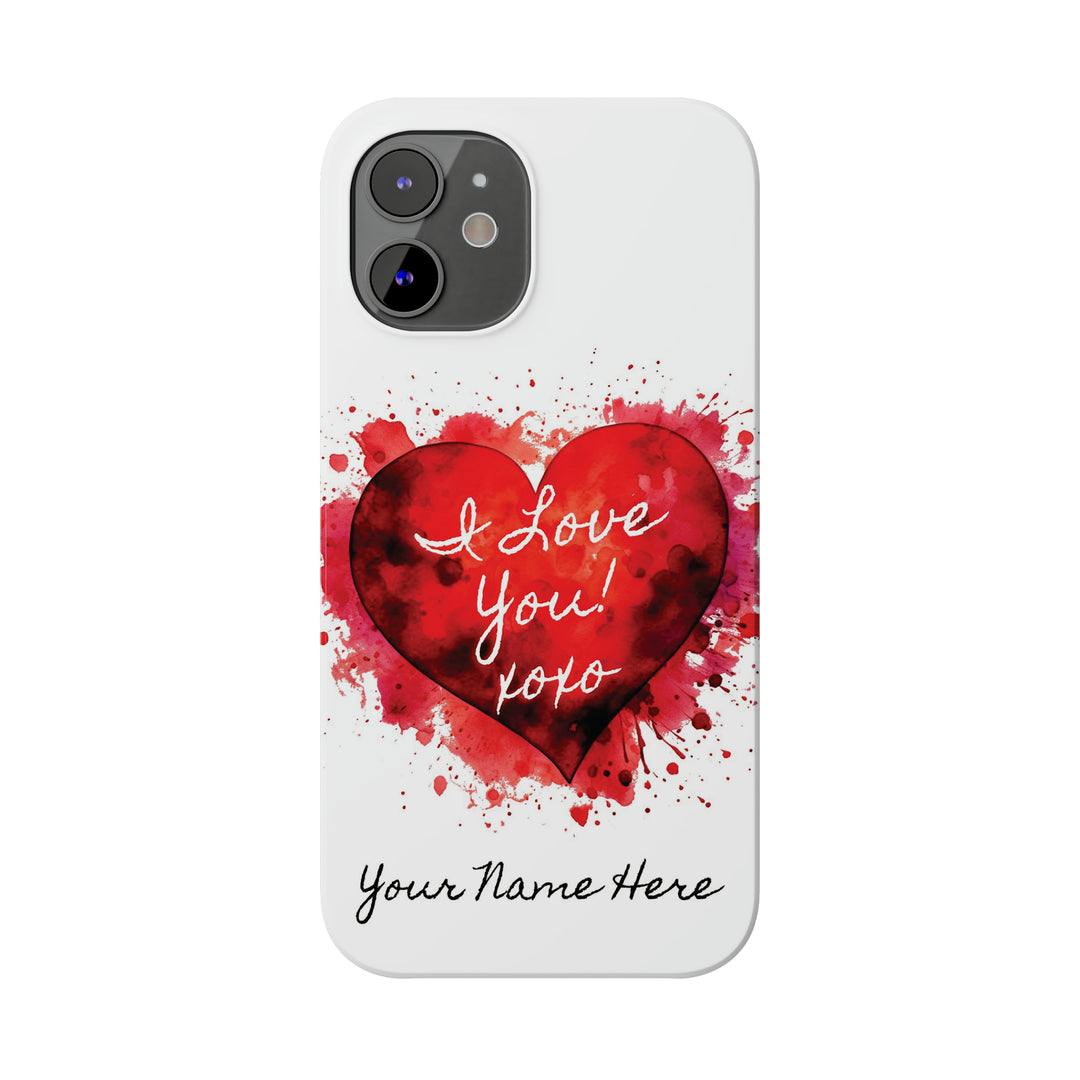 Slim Personalized Slim Cute iPhone Cases - | iPhone 15 Case | iPhone 15 Pro Max Case, Iphone 14 Case, Iphone 14 Pro Max, Iphone 13, Valentine Heart Love - Studio40ParkLane