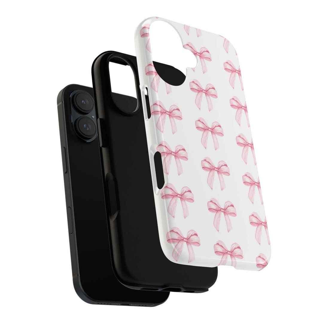 Pink Bows Cute Phone Case, for IPhone 16 Pro Max | Iphone 15, Iphone 14, IPhone 13 Case, 11 8 7, Samsung Galaxy S24, S23, S22, S21, 2 Layer Protection - Studio40ParkLane
