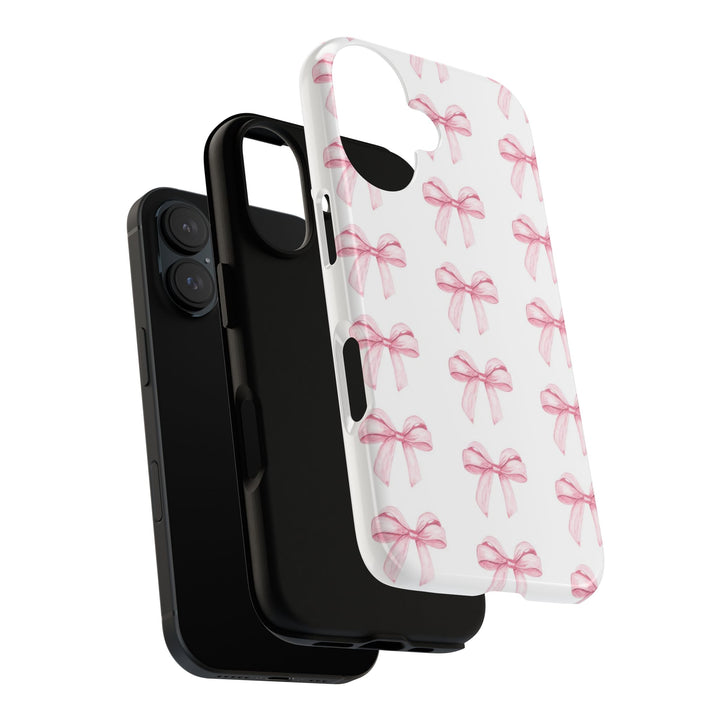 Pink Bows Cute Phone Case, for IPhone 16 Pro Max | Iphone 15, Iphone 14, IPhone 13 Case, 11 8 7, Samsung Galaxy S24, S23, S22, S21, 2 Layer Protection - Studio40ParkLane