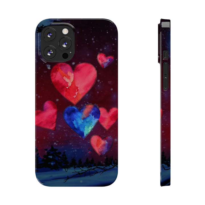 Slim Cute Phone Cases for Iphones - | iPhone 15 Case | iPhone 15 Pro Max Case, Iphone 14 Case, Iphone 14 Pro Max, Iphone 13, Night Sky Hearts Love - Studio40ParkLane