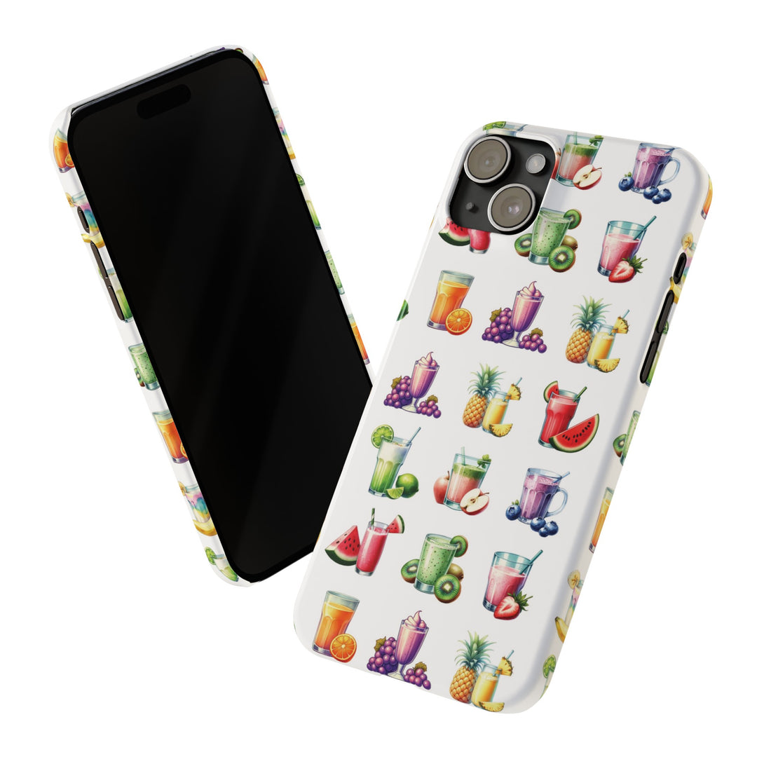 Slim Cute Phone Cases for Iphone - | iPhone 15 Case | iPhone 15 Pro Max Case, Iphone 14 Case, Iphone 14 Pro Max, Iphone 13, Tropical Summer Fruit Cocktail - Studio40ParkLane