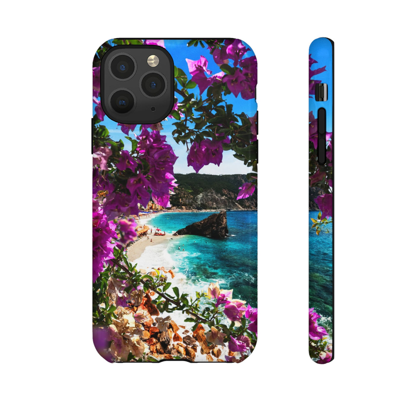 Impact Resistant, Bougainvillea Seaview, Cute Phone Cases for Samsung S24, S23, S22, S21, IPhone 15 pro Iphone 14 pro Iphone 13 IPhone 12 Iphone 11