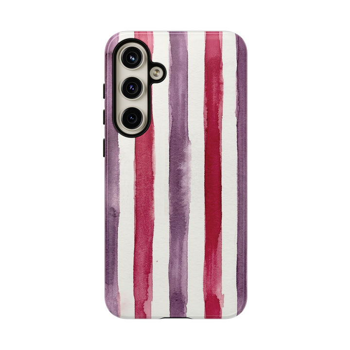 Tough Cute Wine Red Purple Stripes Phone Case, for IPhone 17 Pro Max | Iphone 17 Air, Iphone 16, IPhone 15, 14 13 12, Samsung Galaxy S26, S25, S24, S23 - Studio40ParkLane