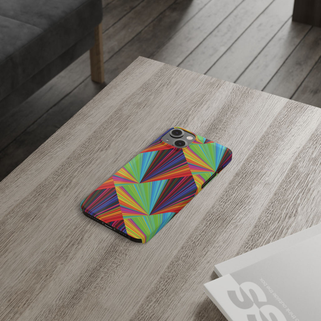 Slim Triangle Kaleidoscope Colors Gift for Her Cute Phone Cases for Iphone 16 Case | iPhone 15 Case | iPhone 15 Pro Max Case, Iphone 14, Iphone 14 Pro Max, Iphone 13, 12, 11, 10, 8,7 - Studio40ParkLane