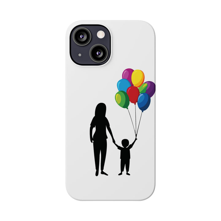 Slim Mother Child Balloons Gift for Her Cute Phone Cases for Iphone 16 Pro Max | iPhone 15 Case | iPhone 15 Pro Max Case, Iphone 14, 13, 12, 11, 10, 8, 7 - Studio40ParkLane