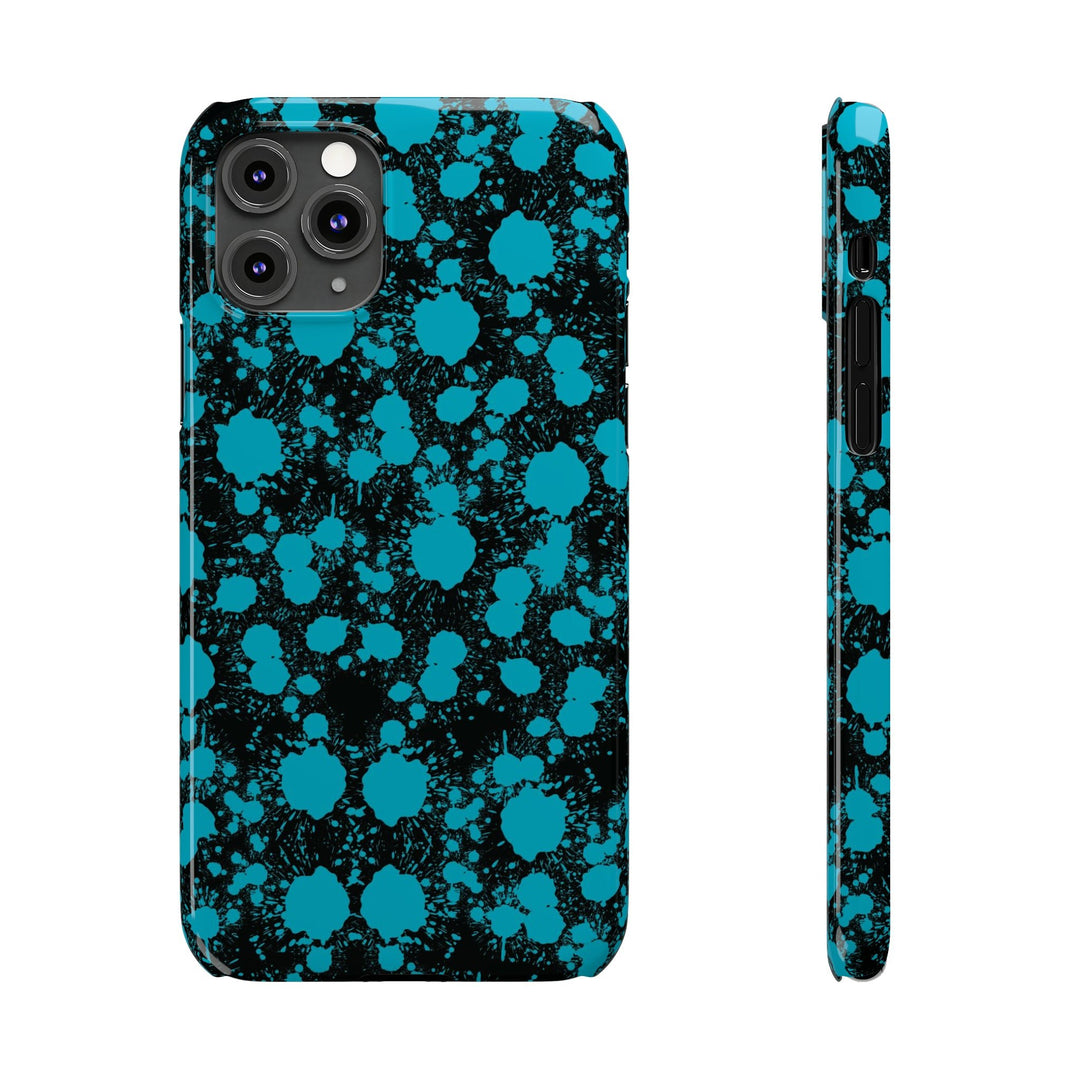 Slim Cute Phone Cases for Iphone - | iPhone 15 Case | iPhone 15 Pro Max Case, Iphone 14 Case, Iphone 14 Pro Max, Iphone 13, Blue Paint Blots Splash - Studio40ParkLane