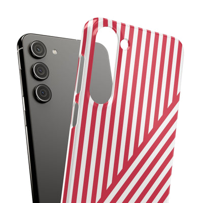 Aesthetic Winterberry Red Stripes Cute Phone Case Sleek Snap - For iPhone 17 Pro Max iPhone 16 Pro iPhone 15 Iphone 14 Plus 13 Pro 12 11 10 Gift - Studio40ParkLane
