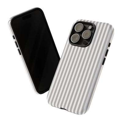 Tough Premium Ash Grey Stripes Phone Case Gift for Her - For Apple iPhone 16 Pro Max 16e iPhone 15 Pro iPhone Iphone 14 Plus 13 Pro 12 SE XR - Studio40ParkLane