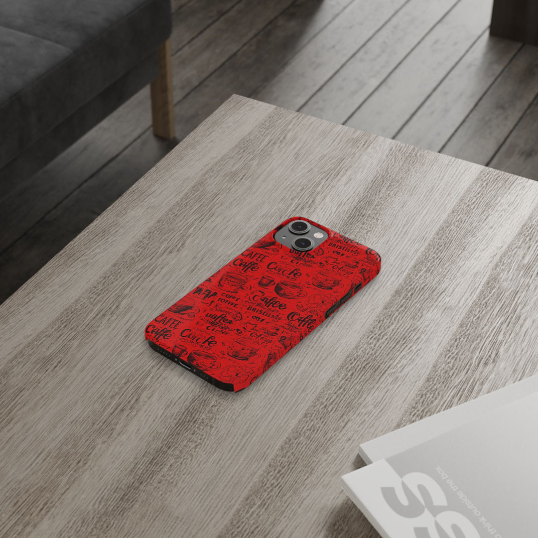 Slim Cute Phone Cases for Iphone - | iPhone 15 Case | iPhone 15 Pro Max Case, Iphone 14 Case, Iphone 14 Pro Max, Iphone 13, Red Black Coffee - Studio40ParkLane
