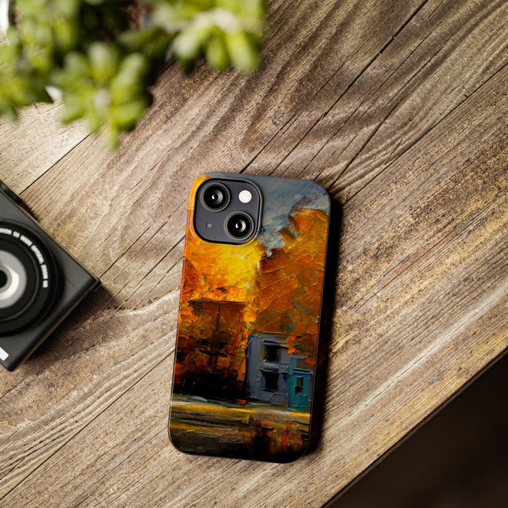 Slim Cute Phone Cases for Iphone - | iPhone 15 Case | iPhone 15 Pro Max Case, Iphone 14 Case, Iphone 14 Pro Max, Iphone 13, Fall Leaves Oil Paint Effect - Studio40ParkLane