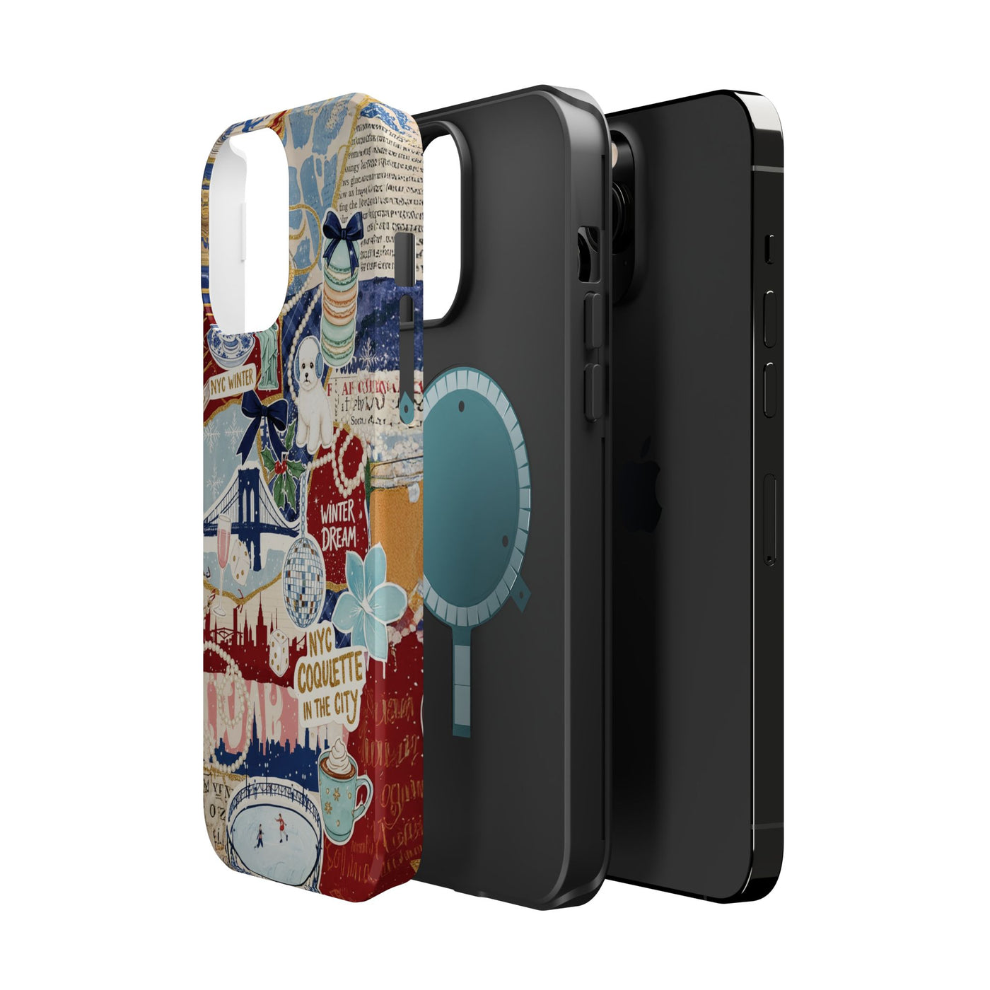 New York Winter Coquette Collage Tough Magsafe Cute Phone Cases for Iphone | iPhone 17 Pro Max Case, Iphone 16, Iphone 15 14 13 12 11 10 9