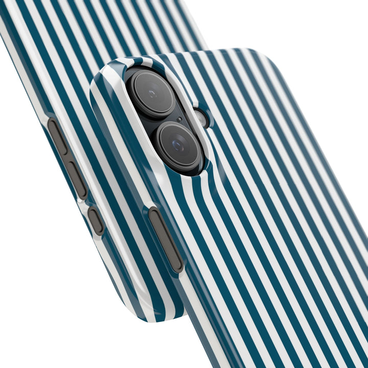 Slim Teal Blue Striped Cute Phone Case for Iphone 16 - | iPhone 15 Pro Max Case | iPhone 14 Case Iphone 13 12 11 10 9 8 7 X XS Gift for Her - Studio40ParkLane