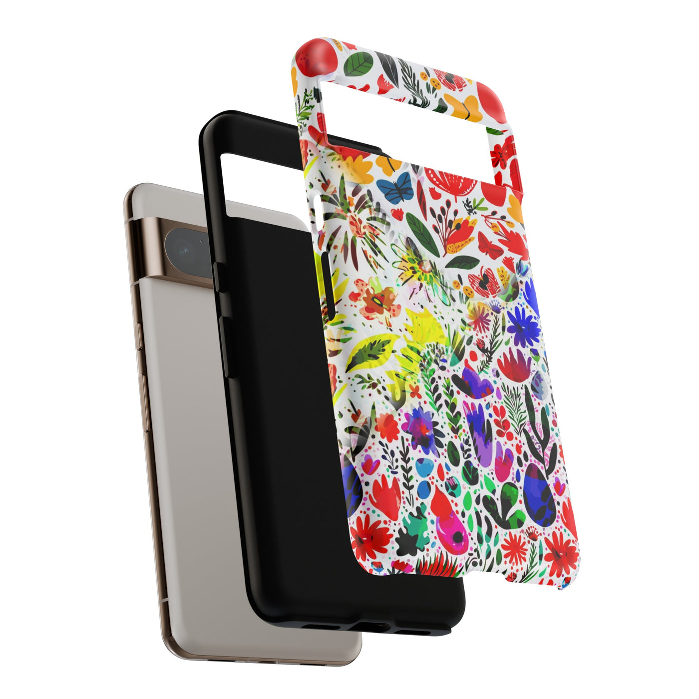 Impact Resistant, Colored Flowers, Cute Phone Cases for Samsung S24, S23, S22, S21, IPhone 15 pro Iphone 14 pro Iphone 13 IPhone 12 Iphone 11