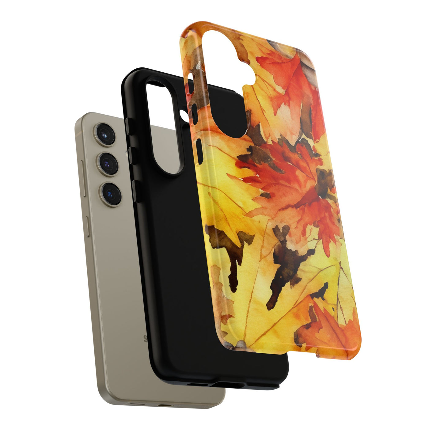 Impact Resistant, Fall Leaves, Cute Phone Cases for Samsung S24, S23, S22, S21, IPhone 15 pro Iphone 14 pro Iphone 13 IPhone 12 Iphone 11