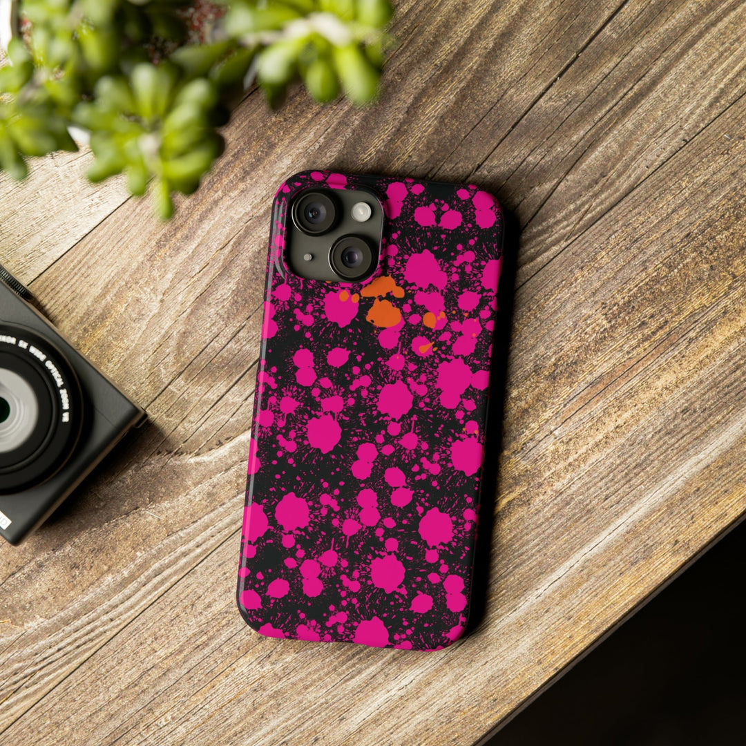 Slim Cute Phone Cases for Iphone - | iPhone 15 Case | iPhone 15 Pro Max Case, Iphone 14 Case, Iphone 14 Pro Max, Iphone 13, Pink Orange Paint Splash - Studio40ParkLane