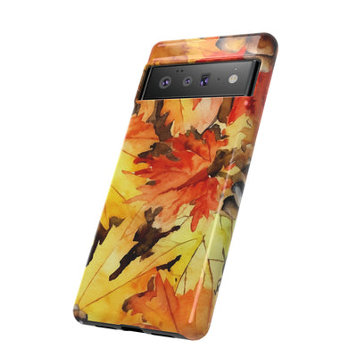 Impact Resistant, Fall Leaves, Cute Phone Cases for Samsung S24, S23, S22, S21, IPhone 15 pro Iphone 14 pro Iphone 13 IPhone 12 Iphone 11