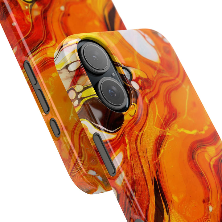 Slim Cute Phone Cases for Iphone - | iPhone 15 Case | iPhone 15 Pro Max Case, Iphone 14 Case, Iphone 14 Pro Max, Iphone 13, Marble Orange Yellow - Studio40ParkLane