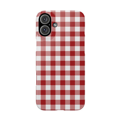 Slim Red Gingham Gift for Her Cute Phone Cases for Iphone 16 Pro Max | iPhone 15 Case | iPhone 15 Pro Max Case, Iphone 14, 13, 12, 11, 10, 8, 7