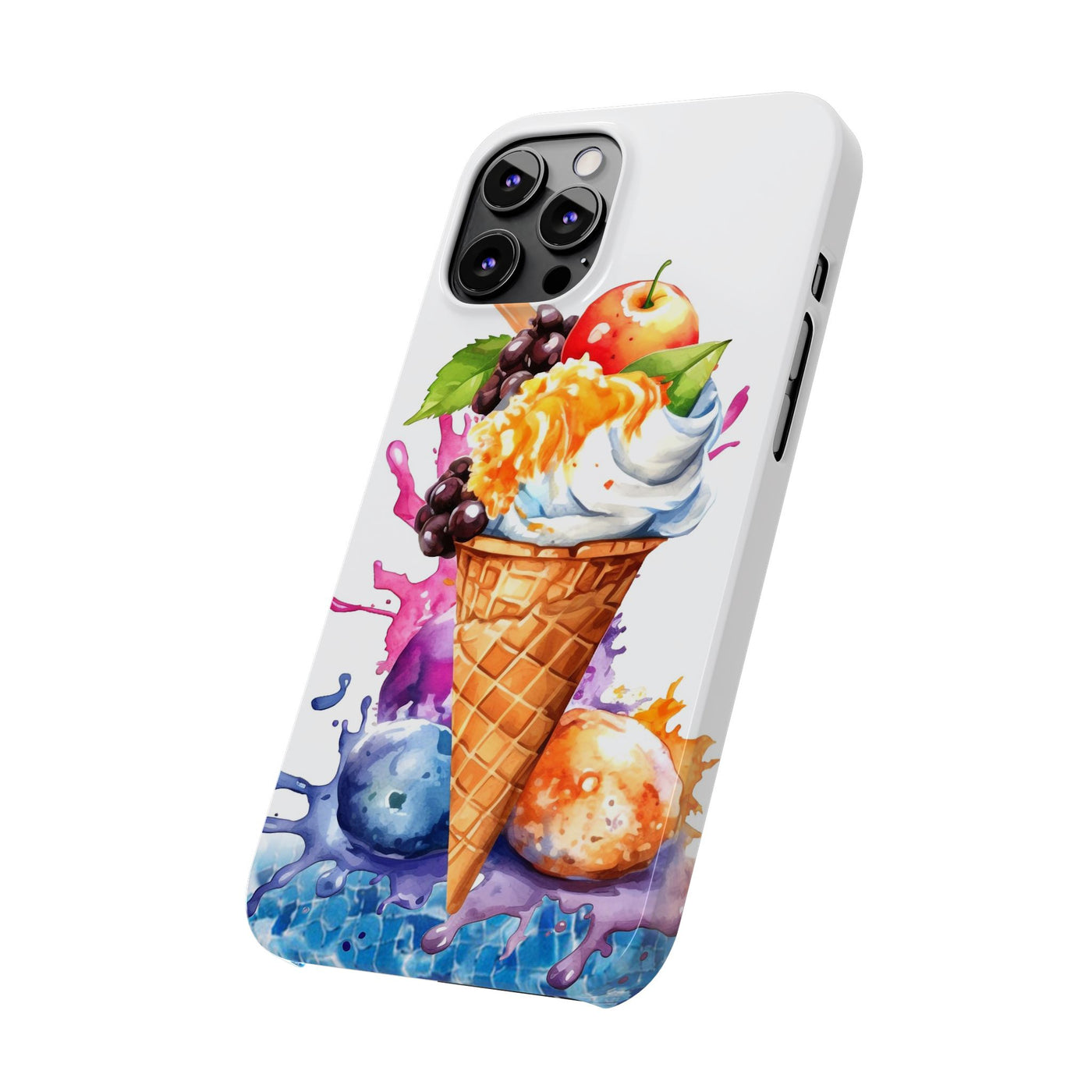 Summer Ice Cream Cone Slim Cute Phone Cases for Iphone  | iPhone 15 Case | iPhone 15 Pro Max Case, Iphone 14, Iphone 14 Pro Max, Iphone 13