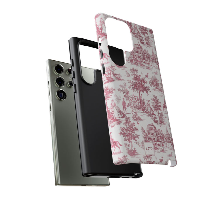 Personalized Custom French Toile Tough Cute Phone Case For Apple iPhone 18, 17, 16, 15 14, Pro Max, Samsung Galaxy S26, S25, S24 Plus Ultra