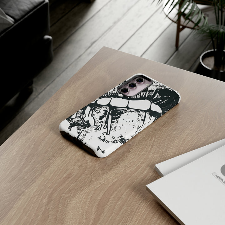 Cute Samsung Phone Case | Aesthetic Samsung Phone Case | Smile Lips Black White | Galaxy S23, S22, S21, S20 | Luxury Double Layer | Cool - Studio40ParkLane