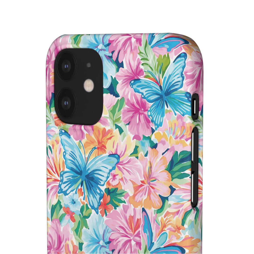Sleek Snap Butterflies Flowers Cute Phone Case for iPhone 16 15 14 13 12 11 X Xs Max Xr Pro Plus Samsung Galaxy S24 S23 S22 S21 S20 Ultra
