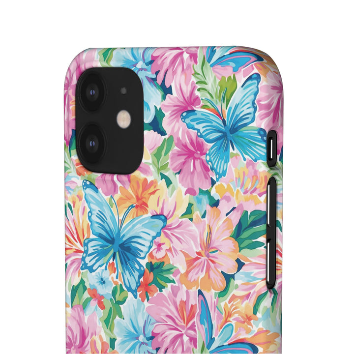 Sleek Snap Butterflies Flowers Cute Phone Case for iPhone 16 15 14 13 12 11 X Xs Max Xr Pro Plus Samsung Galaxy S24 S23 S22 S21 S20 Ultra