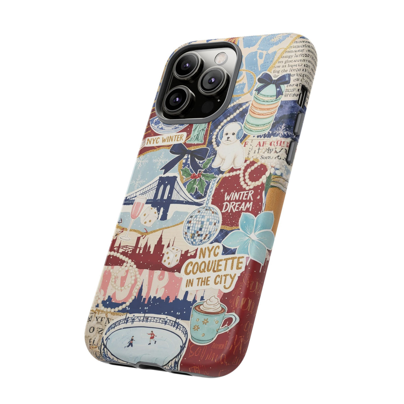 New York Winter Coquette Collage Tough Premium Phone Case - For iPhone 17 Pro Max iPhone 16 Pro iPhone 15 Iphone 14 Plus 13 Pro 12 11 10 XR