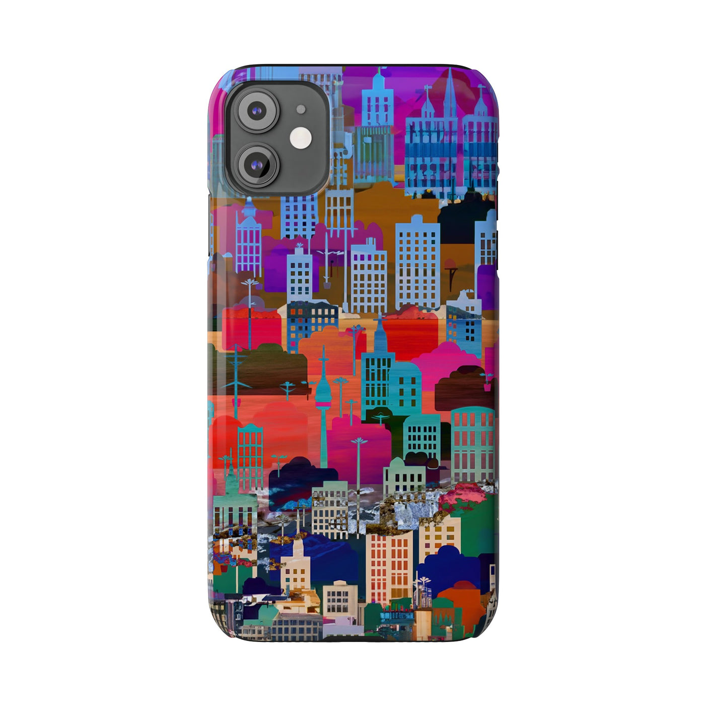 City Skyline Mosaic Slim Cute Phone Cases for Iphone | iPhone 15 Case | iPhone 15 Pro Max Case, Iphone 14, Iphone 14 Pro Max, Iphone 13, 12