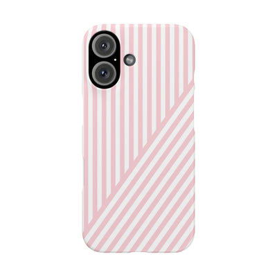 Aesthetic Sweet Pink Stripes Cute Phone Case Sleek Snap - For iPhone 17 Pro Max iPhone 16 Pro iPhone 15 Iphone 14 Plus 13 Pro 12 11 10 Gift
