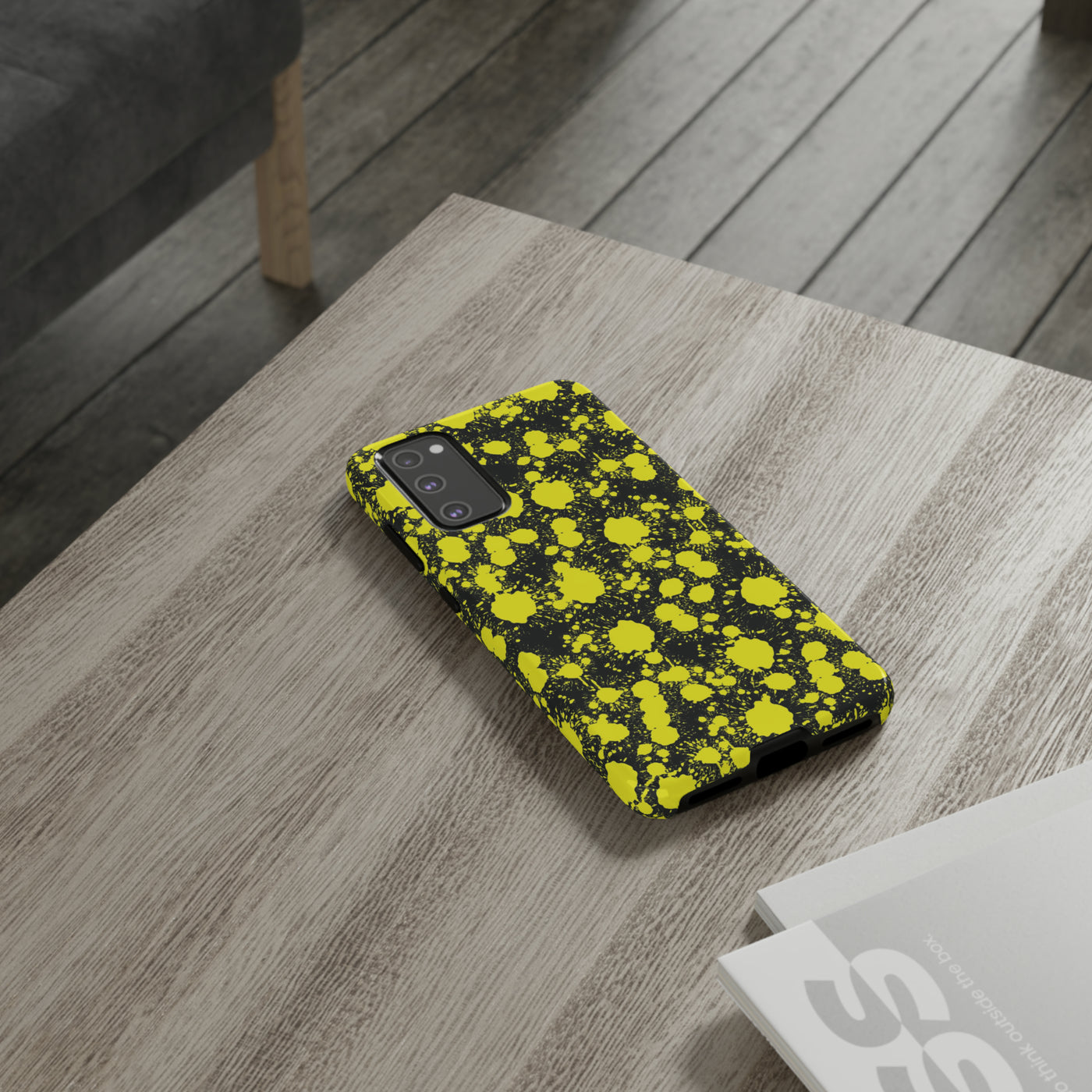 Cute Samsung Phone Case | Aesthetic Samsung Phone Case | Paint Splash Yellow Black | Galaxy S23, S22, S21, S20 | Luxury Double Layer | Cool - Studio40ParkLane