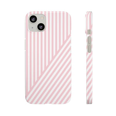 Aesthetic Sweet Pink Stripes Cute Phone Case Sleek Snap - For iPhone 17 Pro Max iPhone 16 Pro iPhone 15 Iphone 14 Plus 13 Pro 12 11 10 Gift